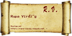 Rupa Virág névjegykártya